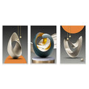 Modern geometric silver & gold canvas prints living room wall art by Decorbites