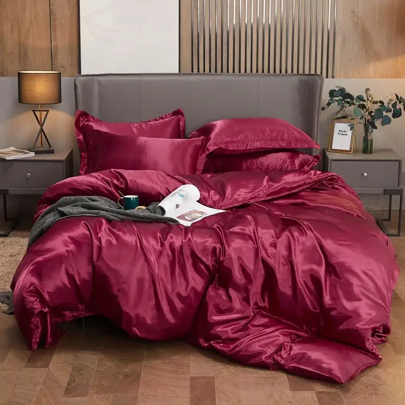 GobekUsa Luxury Solid Color Bedding Set in Rayon Satin, photo 20 of 40