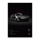 Modern white famous cars canvas wall art for living room by Decorbites
