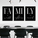 Modern black and white family wall art – living room luxury set by Decorbites