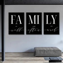 Modern black and white family wall art – living room luxury set by Decorbites