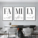 Modern black and white family wall art – living room luxury set by Decorbites