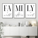 Modern black and white family wall art – living room luxury set by Decorbites