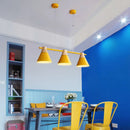 GobekUsa Macaron Metal Restaurant Pendant Light with 3 Conical Bulbs