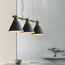 GobekUsa Macaron Metal Restaurant Pendant Light with 3 Conical Bulbs