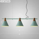 GobekUsa Macaron Metal Restaurant Pendant Light with 3 Conical Bulbs