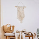 Chic bohemian cream macrame wall hanging bedroom woven decor by Decorbites