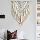 Chic bohemian cream macrame wall hanging bedroom woven decor by Decorbites