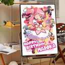 Puella magi madoka magica framed wall art bedroom anime poster set by Decorbites