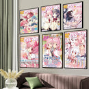 Puella magi madoka magica framed wall art bedroom anime poster set by Decorbites