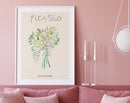 Matisse floral art print pink & red framed living room wall decor