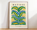 Matisse floral art print blue & cream framed living room decor