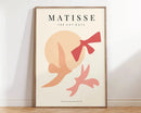 Matisse floral art print blue & cream framed living room decor