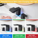 GobekUsa Matte Black LED Waterfall Bathroom Faucet