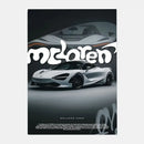 Luxury silver sports car gtr luxury poster living room wall art by Decorbites