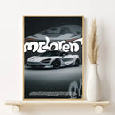 Luxury silver sports car gtr luxury poster living room wall art by Decorbites