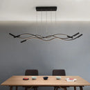 GobekUsa Metal Artistic LED Pendant Light for Dining Room Island with Twisted Lines