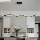 GobekUsa Metal Artistic LED Pendant Light for Dining Room Island with Twisted Lines