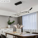 GobekUsa Metal Artistic LED Pendant Light for Dining Room Island with Twisted Lines