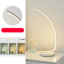 GobekUsa Metal Bedside Table Lamp with Curve LED Nightstand Light and Round Base