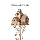 Ornate copper birdhouse garden stakes outdoor decor by Decorbites