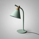 GobekUsa Metal Conical Table Lamp - Macaron Single-Bulb Nightstand Light with Bend Arm for Bedroom