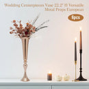 GobekUsa Metal Golden Flower Stand Vase Candle Holder