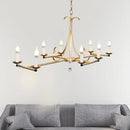 GobekUsa Metal Island Chandelier Light - Traditional Candle Shape, 8 Bulbs, Gold/Silver