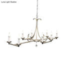 GobekUsa Metal Island Chandelier Light - Traditional Candle Shape, 8 Bulbs, Gold/Silver