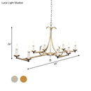 GobekUsa Metal Island Chandelier Light - Traditional Candle Shape, 8 Bulbs, Gold/Silver