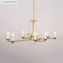 GobekUsa Metal Island Chandelier Light - Traditional Candle Shape, 8 Bulbs, Gold/Silver
