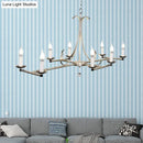 GobekUsa Metal Island Chandelier Light - Traditional Candle Shape, 8 Bulbs, Gold/Silver