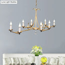 GobekUsa Metal Island Chandelier Light - Traditional Candle Shape, 8 Bulbs, Gold/Silver