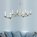 GobekUsa Metal Island Chandelier Light - Traditional Candle Shape, 8 Bulbs, Gold/Silver