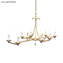 GobekUsa Metal Island Chandelier Light - Traditional Candle Shape, 8 Bulbs, Gold/Silver