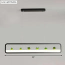 GobekUsa Metal LED Hanging Light for Restaurants: Artistic Rectangle Island Lamp with Imitation Succulents Deco
