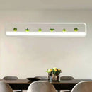 GobekUsa Metal LED Hanging Light for Restaurants: Artistic Rectangle Island Lamp with Imitation Succulents Deco