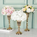 Elegant gold metal trumpet vase dining room wedding centerpiece decor by Decorbites