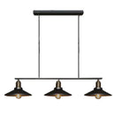 GobekUsa Metallic Antique Cone Shade Pendant Lighting - Black, 3 Heads - Island Hanging Light