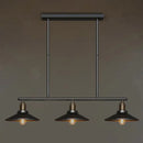 GobekUsa Metallic Antique Cone Shade Pendant Lighting - Black, 3 Heads - Island Hanging Light