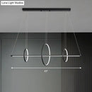 GobekUsa Metallic Circle and Line LED Restaurant Light in Black – Modern Island Lighting