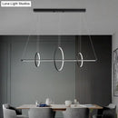 GobekUsa Metallic Circle and Line LED Restaurant Light in Black – Modern Island Lighting