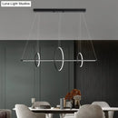 GobekUsa Metallic Circle and Line LED Restaurant Light in Black – Modern Island Lighting