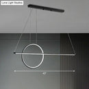 GobekUsa Metallic Circle and Line LED Restaurant Light in Black – Modern Island Lighting