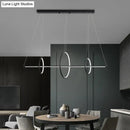 GobekUsa Metallic Circle and Line LED Restaurant Light in Black – Modern Island Lighting