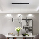 GobekUsa Metallic Circle and Line LED Restaurant Light in Black – Modern Island Lighting