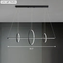 GobekUsa Metallic Circle and Line LED Restaurant Light in Black – Modern Island Lighting