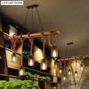 GobekUsa Metallic Dome Hanging Lamp: Antique Island Chandelier with Hemp Rope & Wood Accents