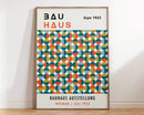Mid century beige & tan geometric canvas print living room wall art
