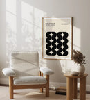 Mid century geometric wall art bauhaus canvas print for living room